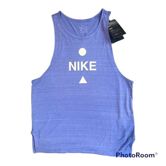 New Nike Running Icon Clash Tank Top Blue Size Small - Picture 3 of 9